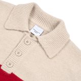  Áo Sweater Acmé de la vie - STRIPE POLO COLLAR KNIT IVORY 