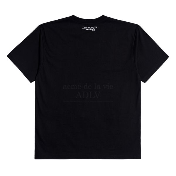  Áo thun - Acmé de la vie X Smiley® - TRAVEL THAT BEGINS SHORT SLEEVE T-SHIRT BLACK 