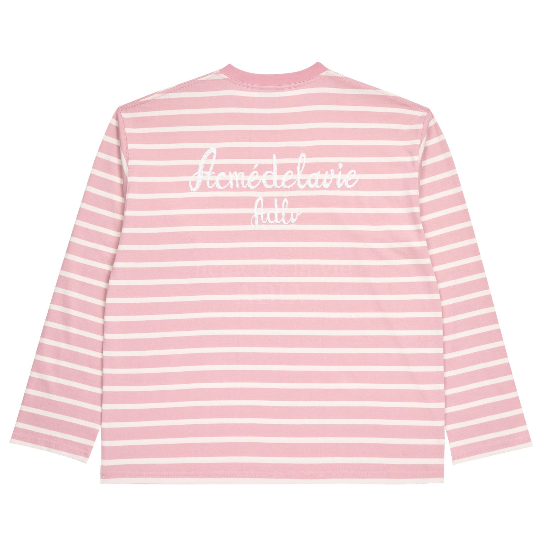  Áo Sweater Acmé de la vie - SCRIPT LOGO STRIPE LONG SLEEVE T- SHIRT PINK 