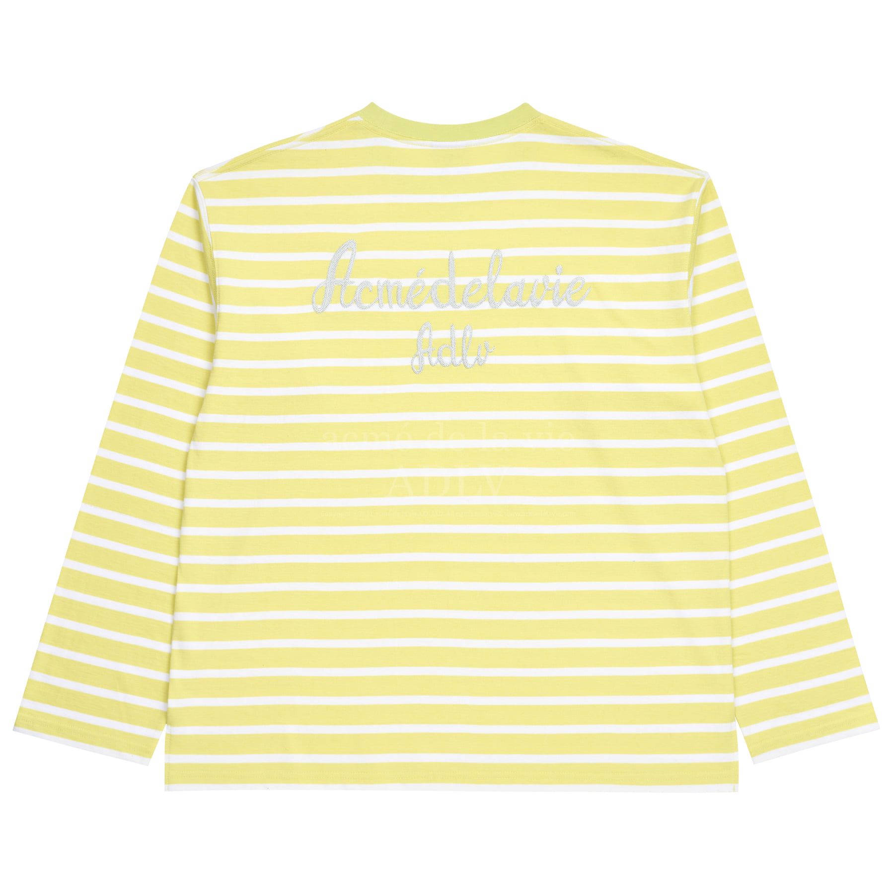  Áo Sweater Acmé de la vie - SCRIPT LOGO STRIPE LONG SLEEVE T- SHIRT YELLOW 