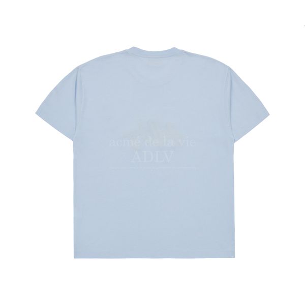  Áo thun - Acmé de la vie - ADLV A LOGO MONOGRAM EMBOSSING EMBROIDERY SHORT SLEEVE T-SHIRT SKY BLUE 