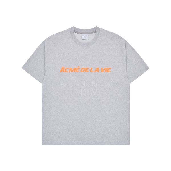  Áo thun - Acmé de la vie - ADLV SPORTY LOGO EMBROIDERY SHORT SLEEVE T-SHIRT GRAY 