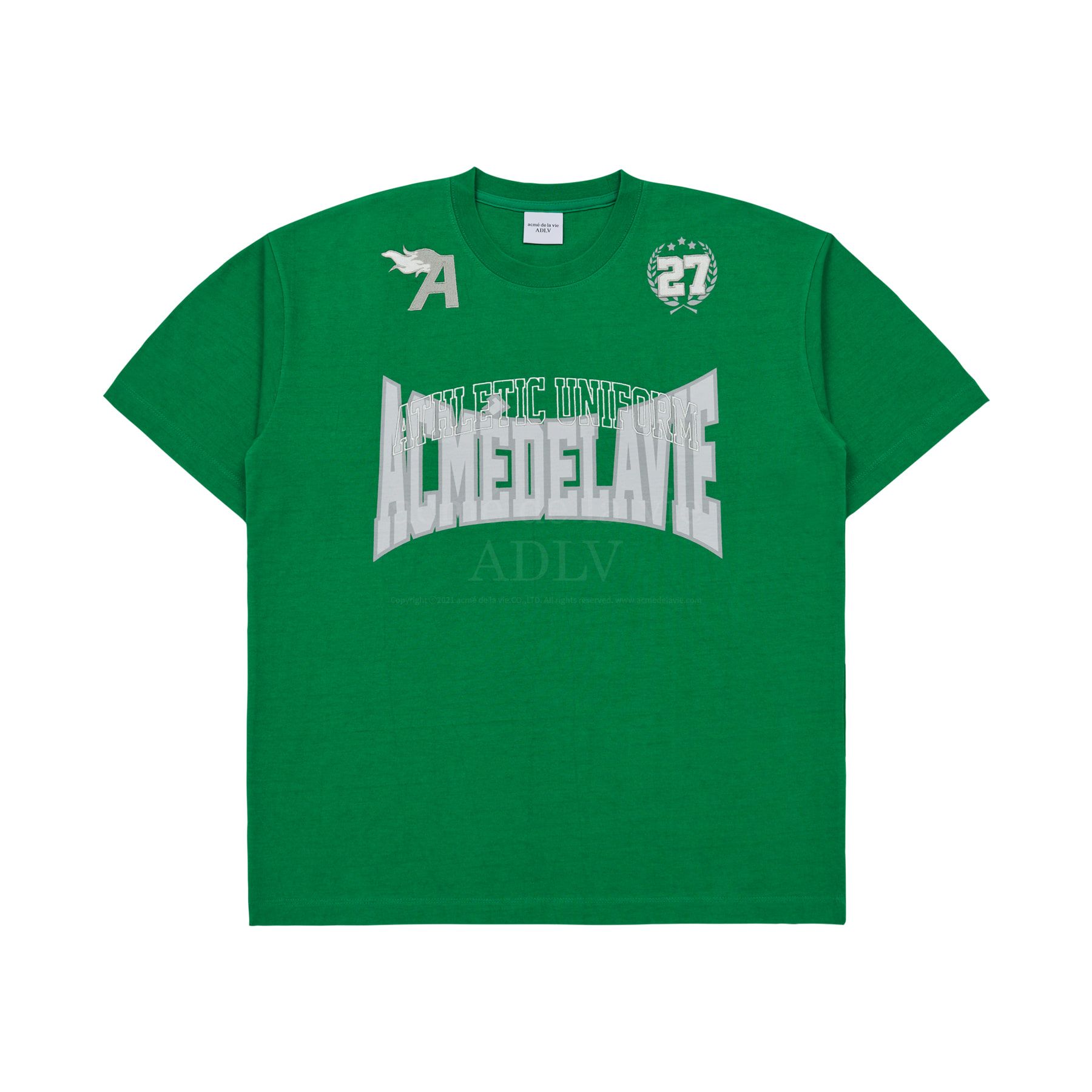  Áo thun - Acmé de la vie - ADLV SPORTY UNIFORM SHORT SLEEVE T-SHIRT GREEN 