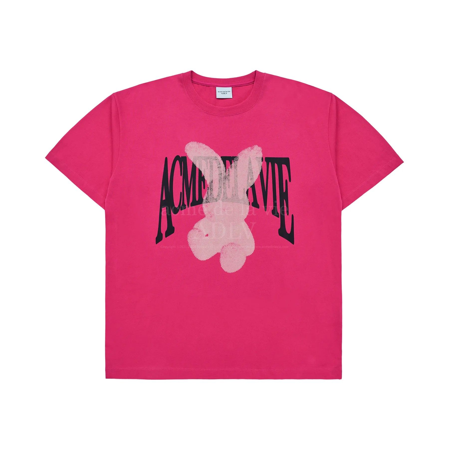 Áo thun Acmé de la vie - ADLV Halftone Dot Fuzzy Rabbit Pink