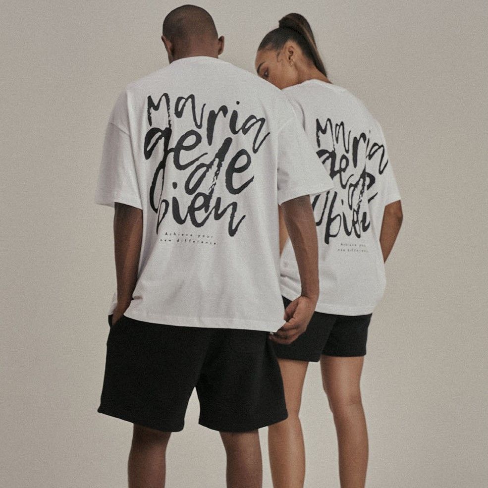 Áo thun Mariagedebien (MGDB) - White/Black T-shirt
