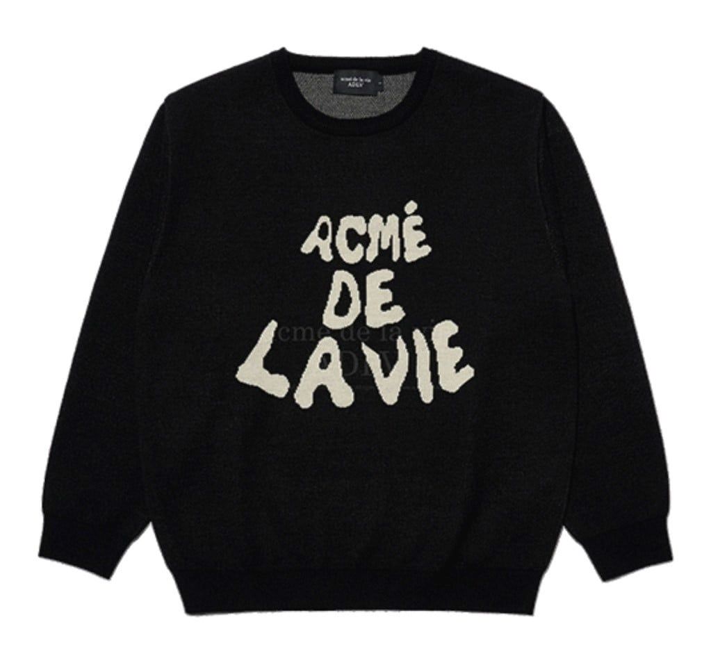 Áo Sweater Acmé de la vie - ADLV FRONT FULL LOGO KNIT BLACK