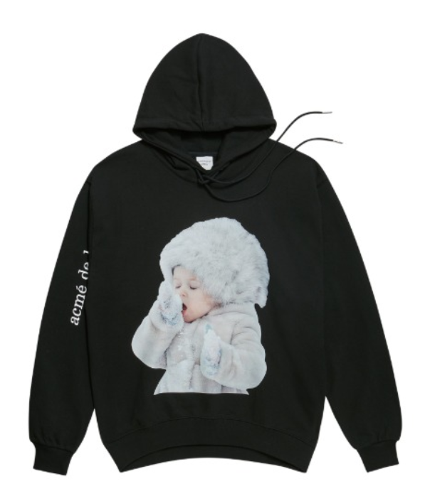 Hoodie - Acmé de la vie - ADLV BABY FACE HOODIE BLACK SNOW