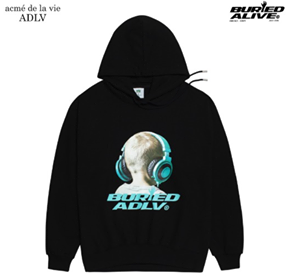 Hoodie - BA x ADLV HOODIE HEADPHONE 2 BLACK