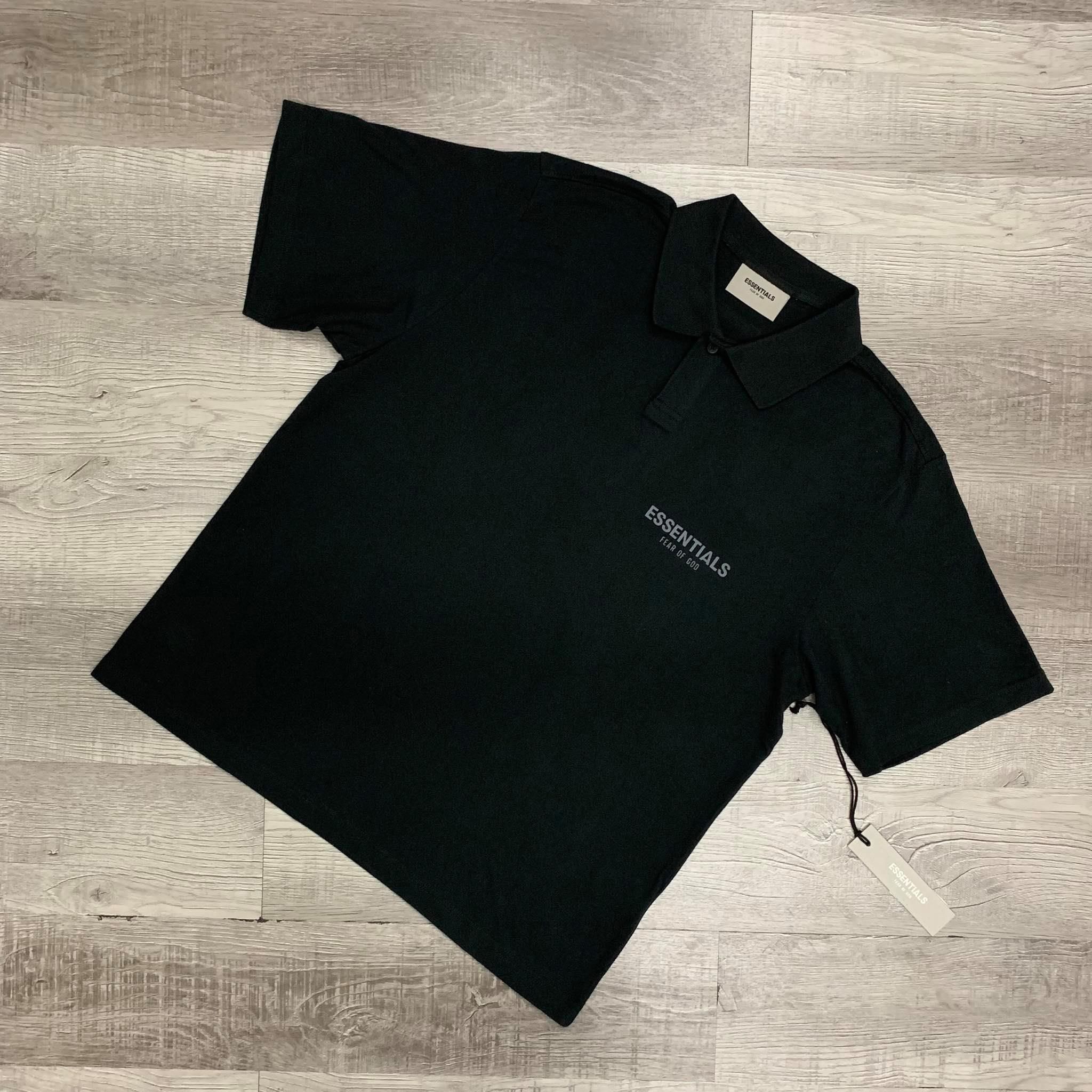 Áo Polo - Fear Of God Essentials - 3D Silicon Applique Boxy Polo - Black