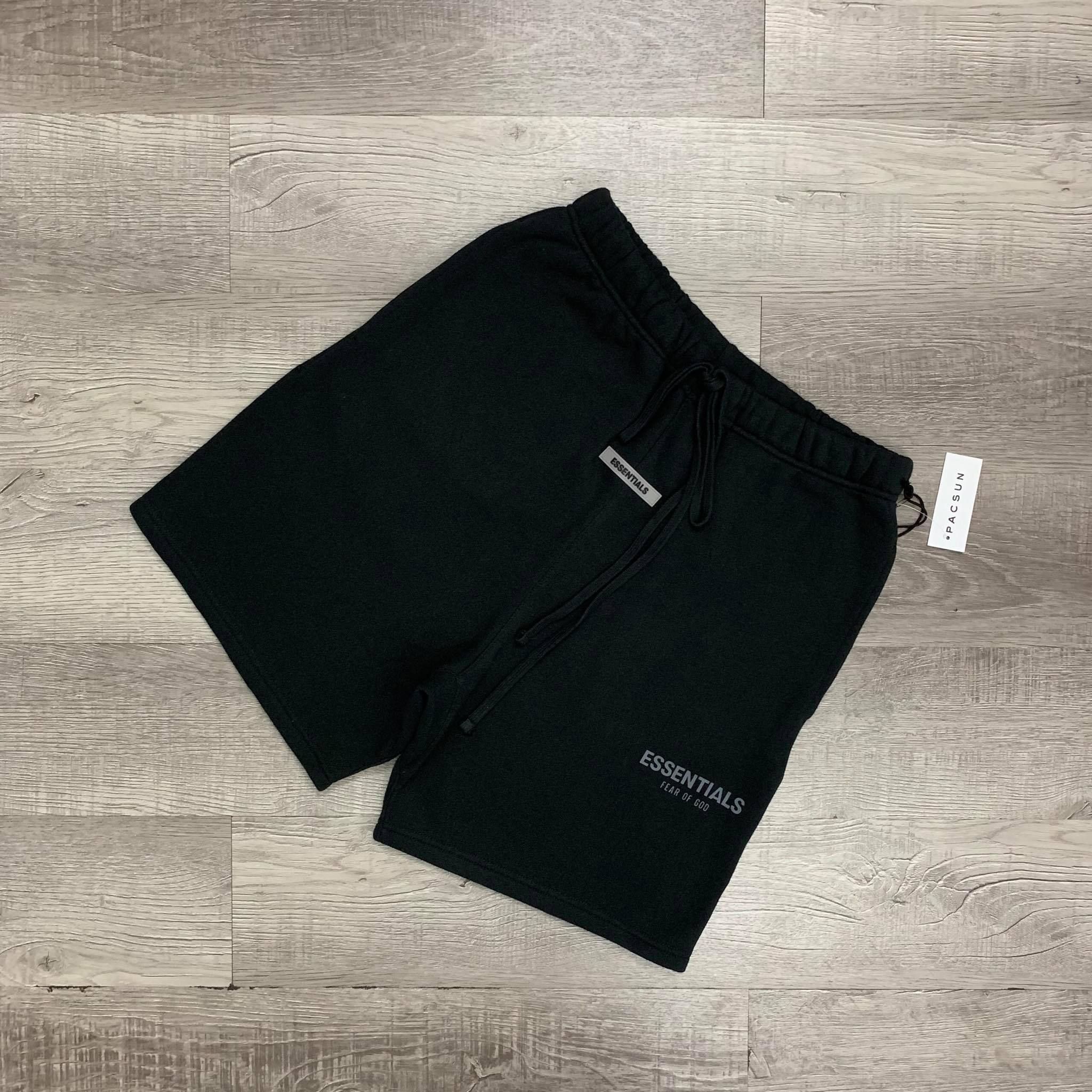 Quần - Fear Of God Essentials - Fleece Shorts Weathered - Black