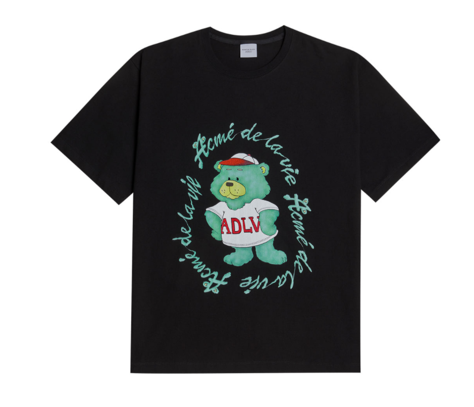 Áo thun - ADLV - Acmé de la vie - ADLV GREEN BEAR SHORT SLEEVE T-SHIRT BLACK