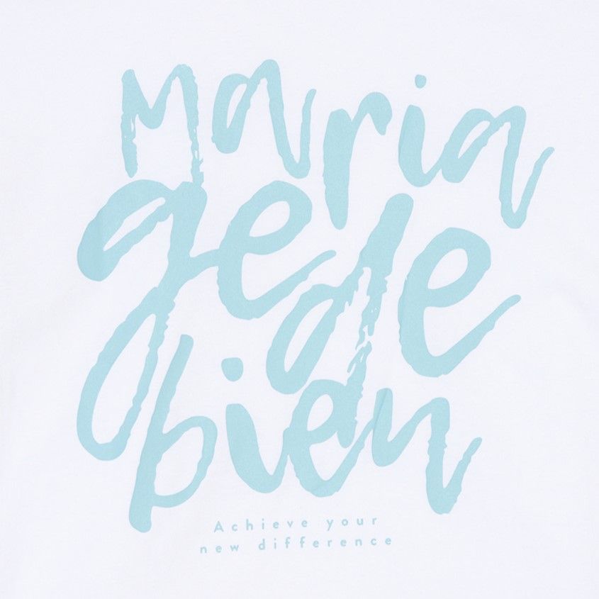 Áo thun Mariagedebien (MGDB) - White/Blue T-shirt