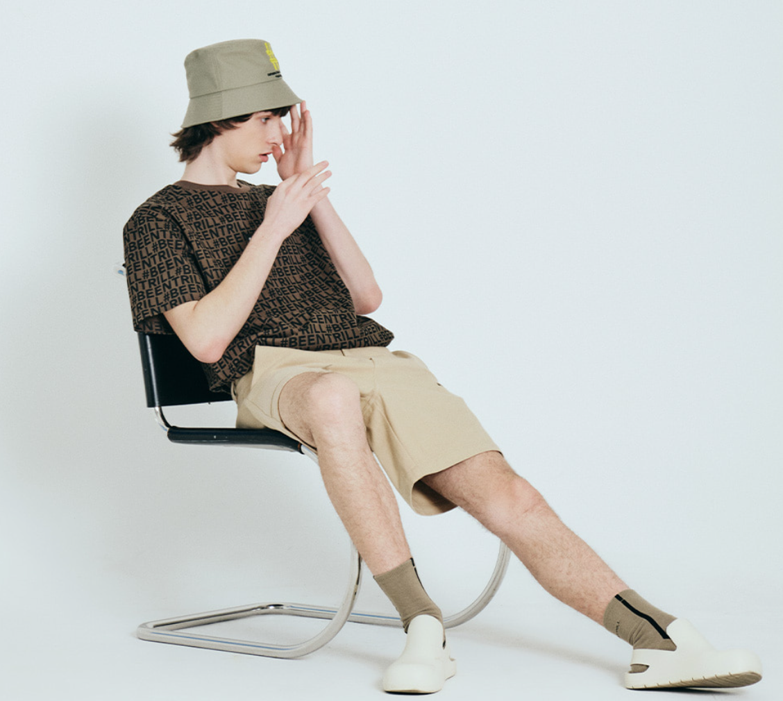 Áo Thun - BEENTRILL - Monogram Comfort Fit Short Sleeve T-shirt / Khaki
