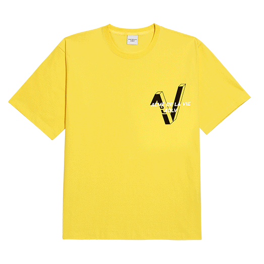 Áo thun - Acmé de la vie - ADLV V SYMBOL LOGO SHORT SLEEVE T-SHIRT LIGHT YELLOW