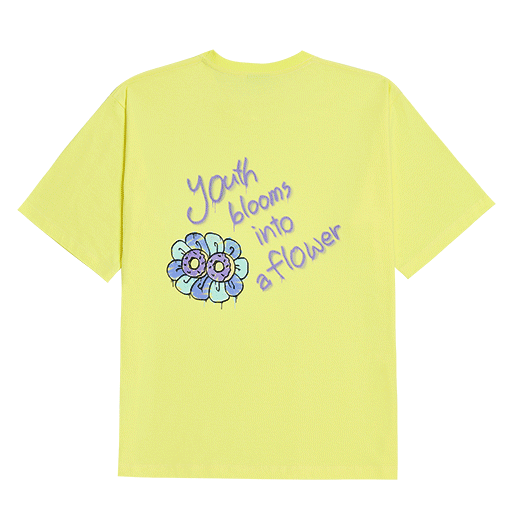  Áo thun - Acmé de la vie - ADLV DONUT FLOWER GRAFFITI SHORT SLEEVE T-SHIRT LIGHT YELLOW 