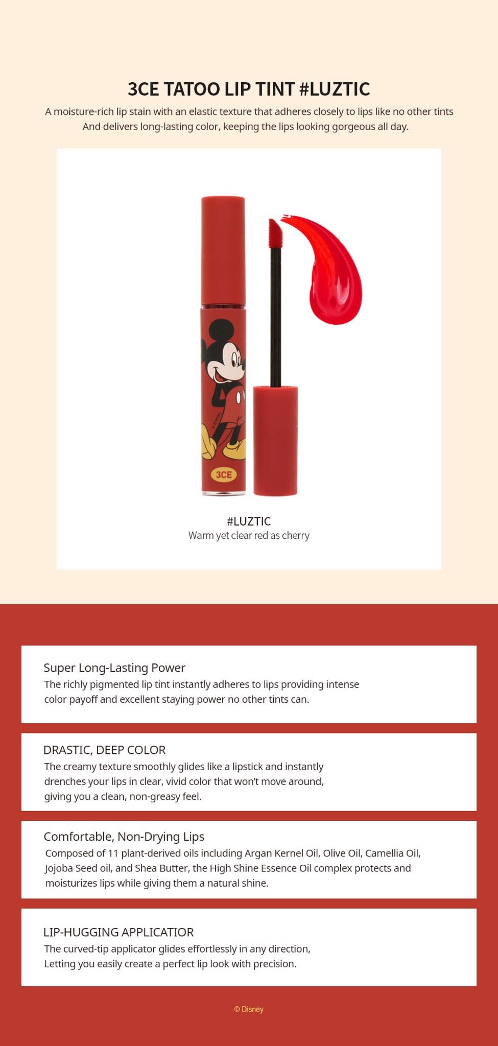 SON 3CE MICKEY TATTOO LIP TINT HÀN QUỐC CHÍNH HÃNG