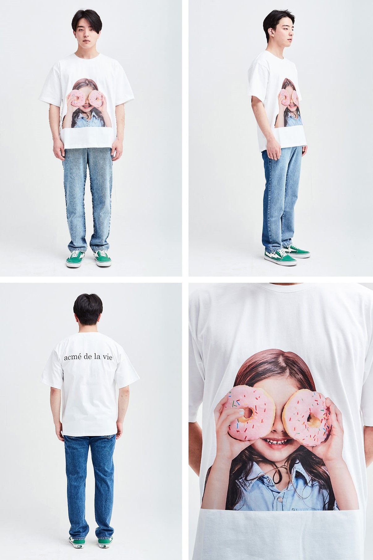 Áo thun - Acmé de la vie - ADLV BABY FACE SHORT SLEEVE T-SHIRT WHITE DONUT 3