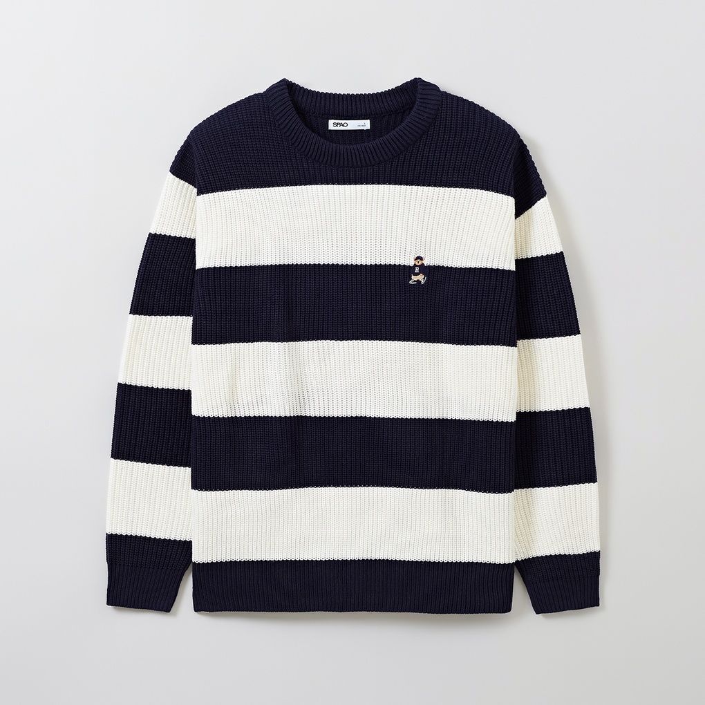 Áo Sweater WHOAU - (Woody) Haji Stripe Sweater Navy - SPKWE4TC40