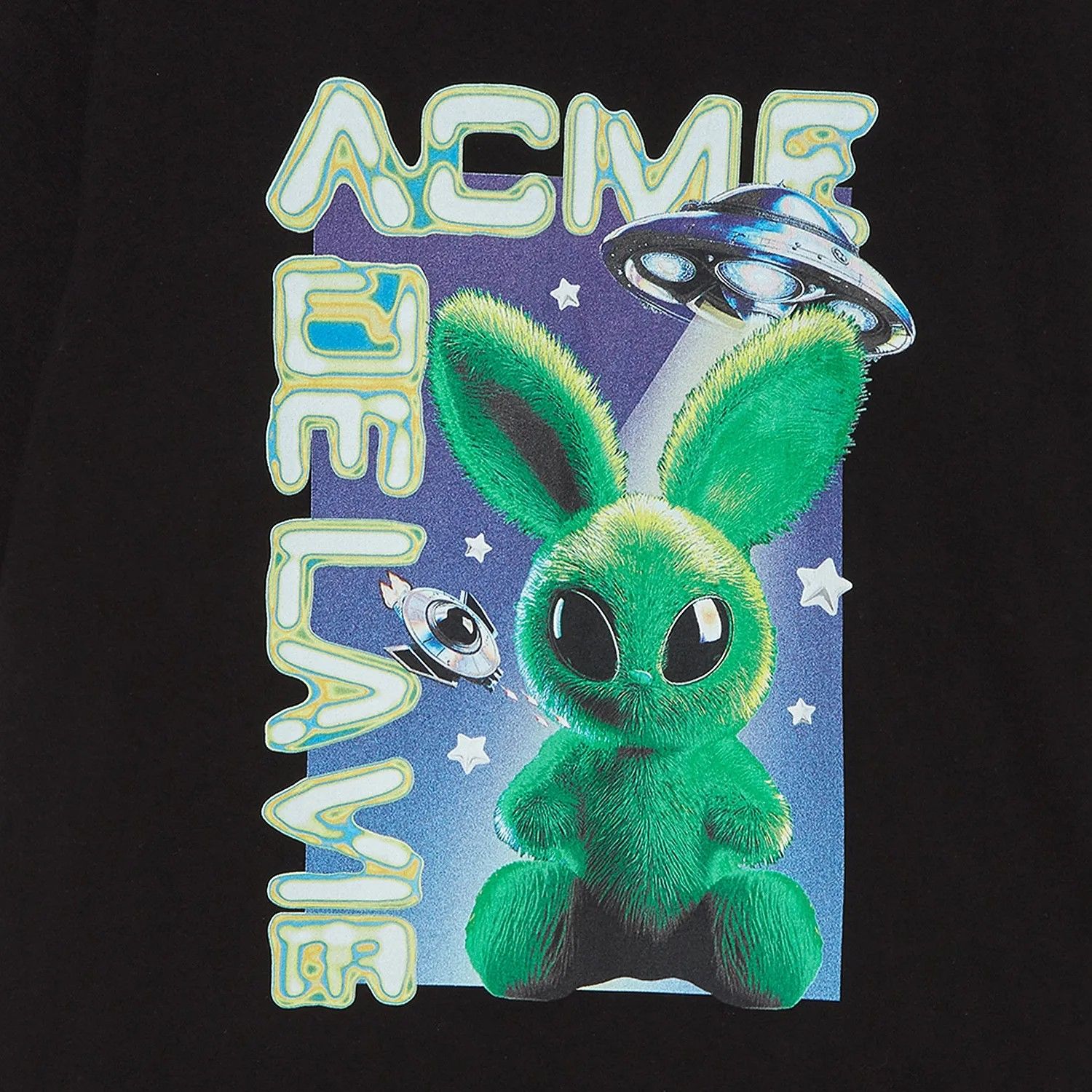 Áo thun ADLV - Acmé de la vie Real Alien Fuzzy Rabbit Black