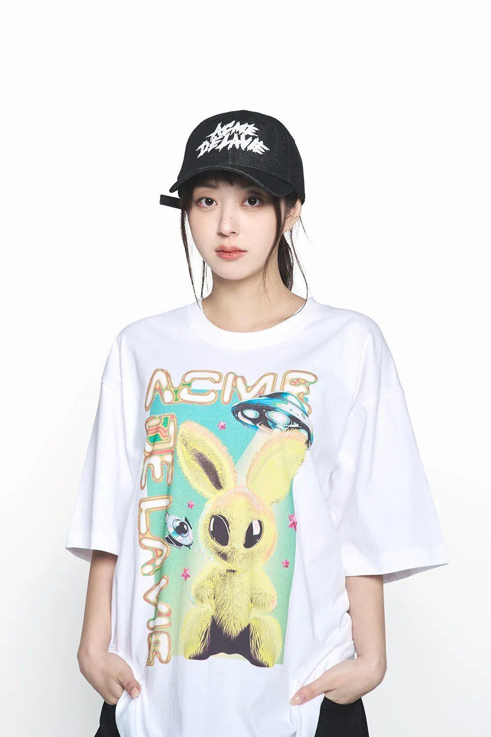 Áo thun ADLV - Acmé de la vie Real Alien Fuzzy Rabbit White