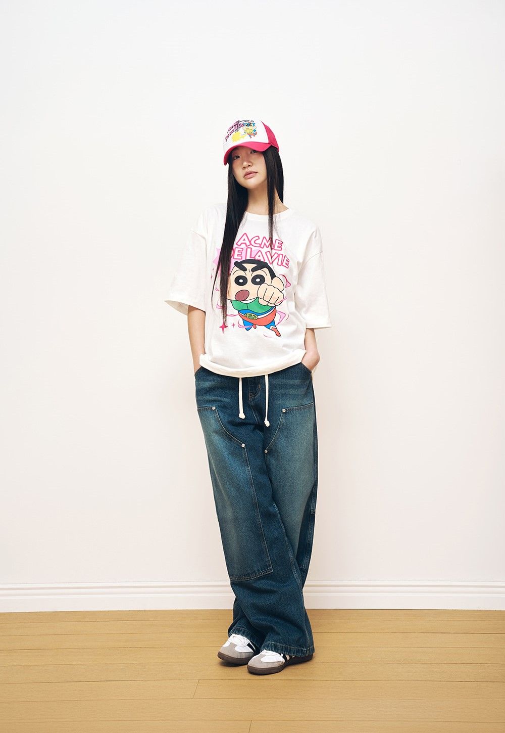 Áo thun ADLV - Acmédelavie Crayon Shinchan Action Kamen Shinchan Short Sleeve T-Shirt