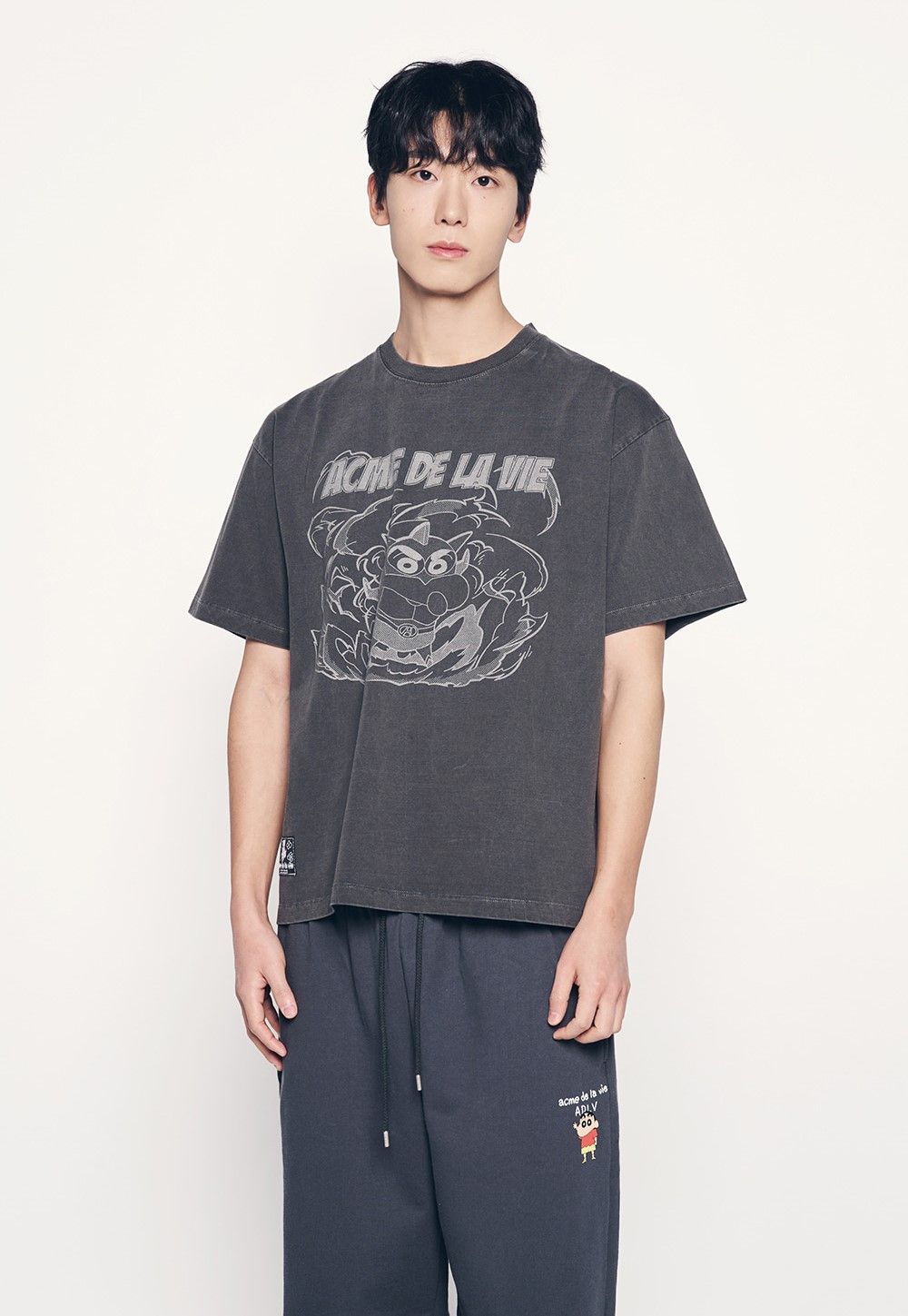 Áo thun ADLV - Acmédelavie Crayon Shinchan Cartoon Pigment Short Sleeve T-Shirt