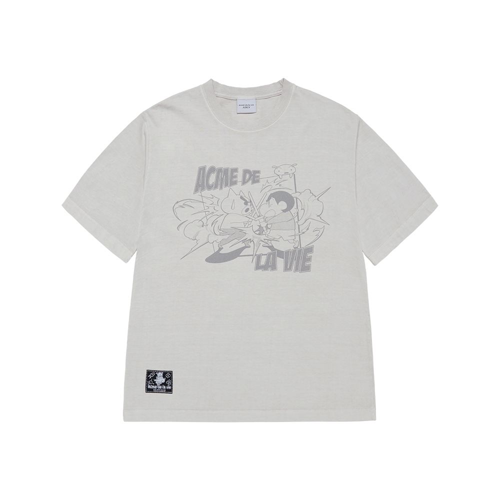 Áo thun ADLV - Acmédelavie Crayon Shinchan Cartoon Pigment Short Sleeve T-Shirt