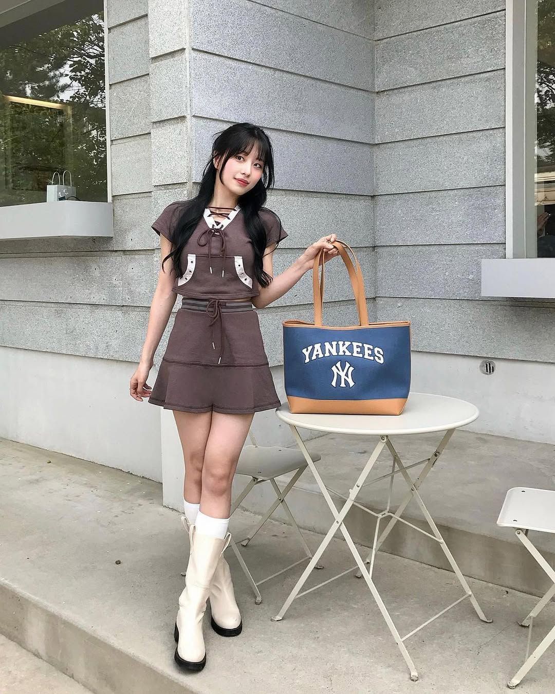 Túi Xách MLB Korea - Varsity Canvas Shopper Bag Ny Yankees Indigo - 3AORL103N-50INS