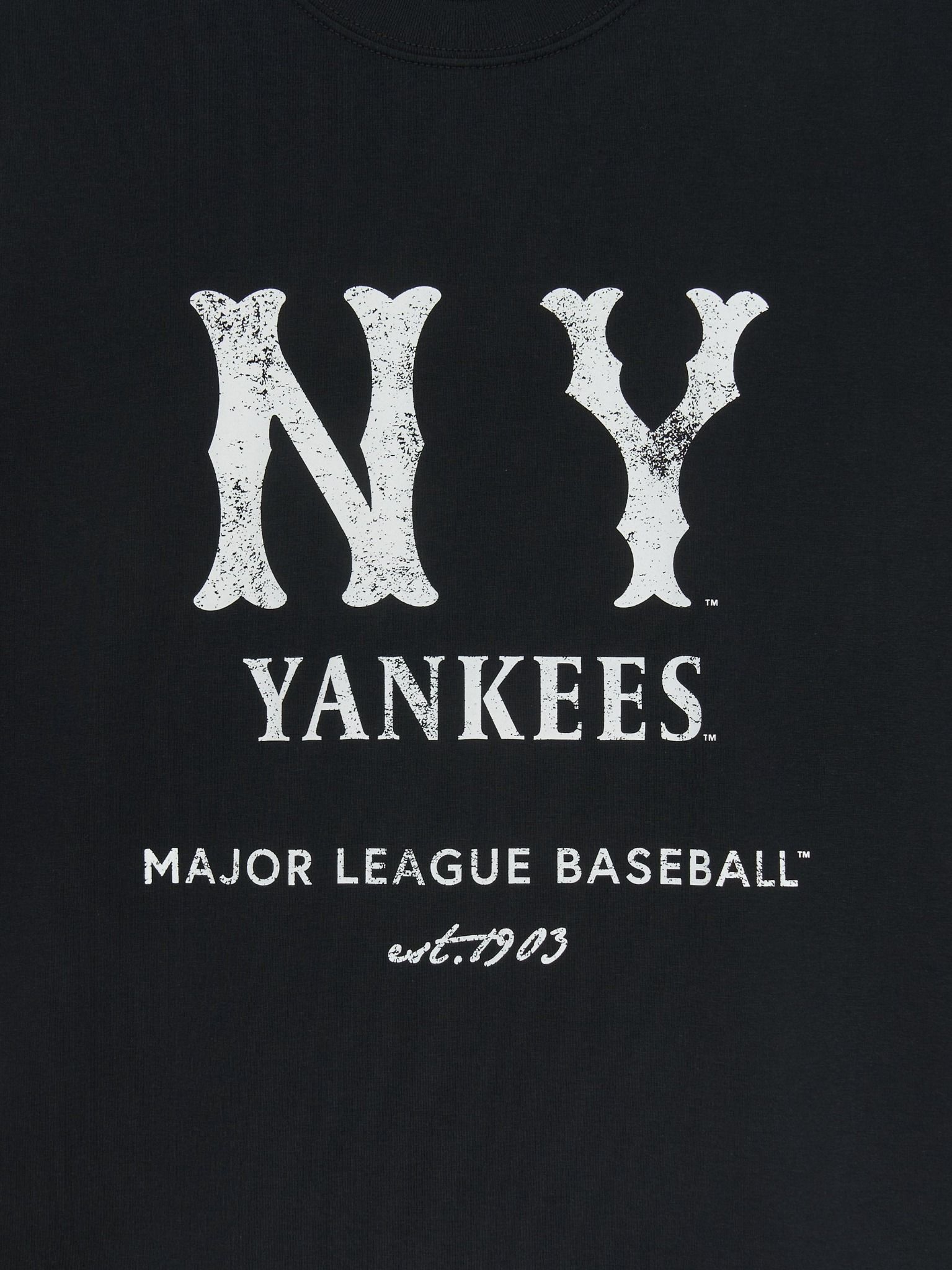 Áo thun MLB Basic Coopers Logo Mega Overfit Functional NY Yankees - 3ATSB1153-50BKS