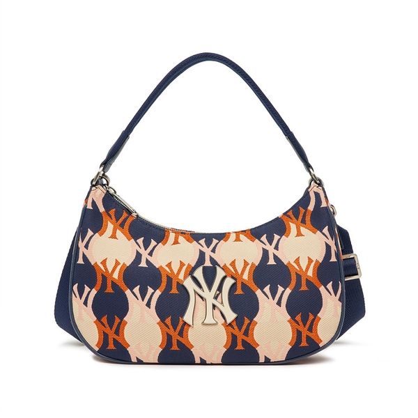  Túi MLB Korea - ARGYLE MONOGRAM TRAP HOBO BAG NEW YORK YANKEES - 3ABQS072N-50NYD 