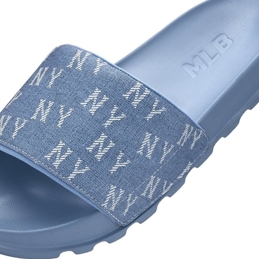 Dép MLB Korea - Mounder Denim Monogram Slide NY Yankees - 3ALPSDM53-50BLS