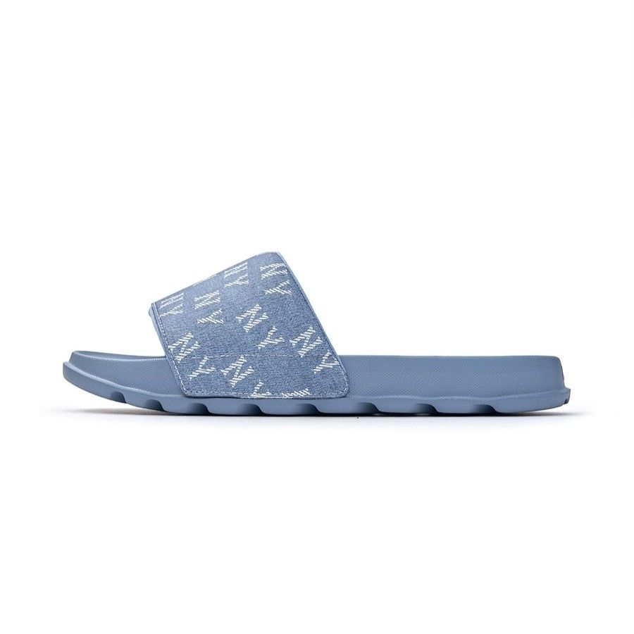 Dép MLB Korea - Mounder Denim Monogram Slide NY Yankees - 3ALPSDM53-50BLS
