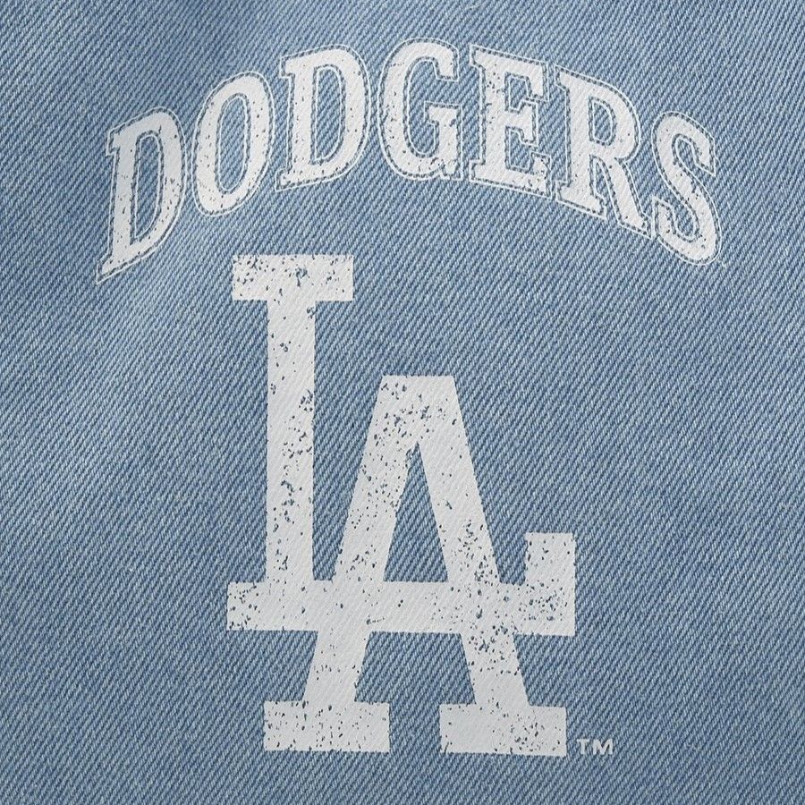 Túi Tote MLB Korea - Vintage Lettering Denim Shopper Bag LA Dodgers - 3AORV025N-07SBL