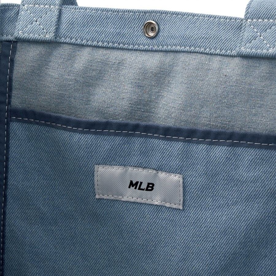 Túi Tote MLB Korea - Vintage Lettering Denim Shopper Bag LA Dodgers - 3AORV025N-07SBL