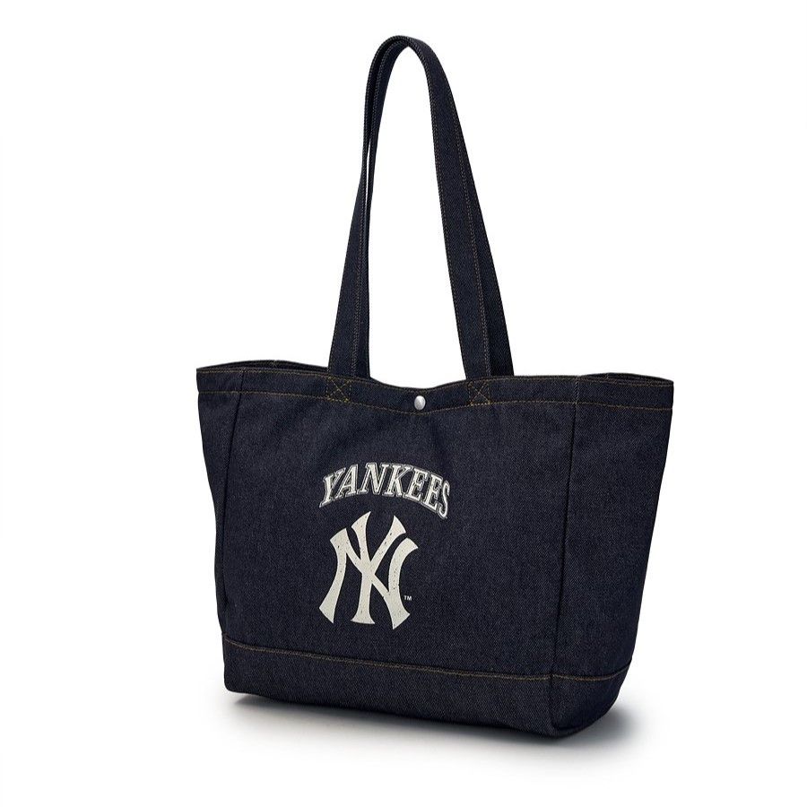 Túi Tote MLB Korea - Vintage Lettering Denim Shopper Bag NY Yankees - 3AORV015N-50CRS