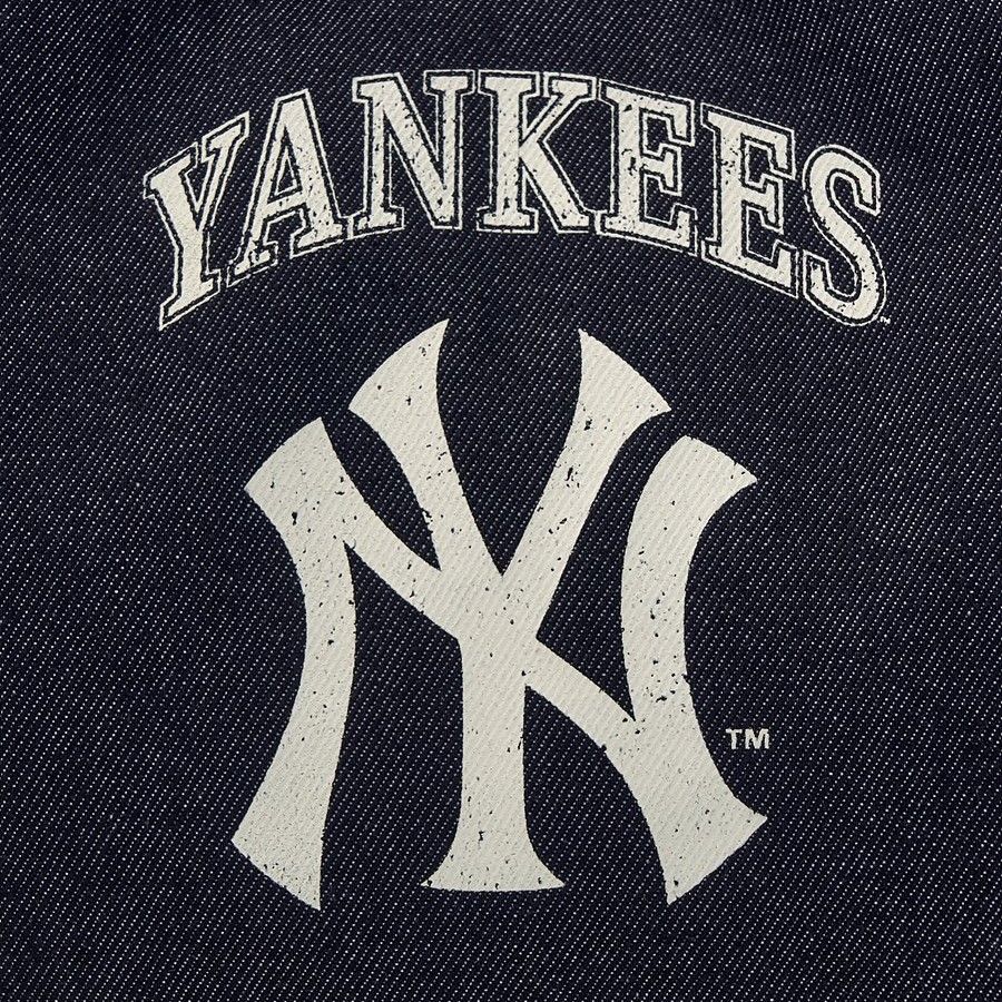 Túi Tote MLB Korea - Vintage Lettering Denim Shopper Bag NY Yankees - 3AORV015N-50CRS