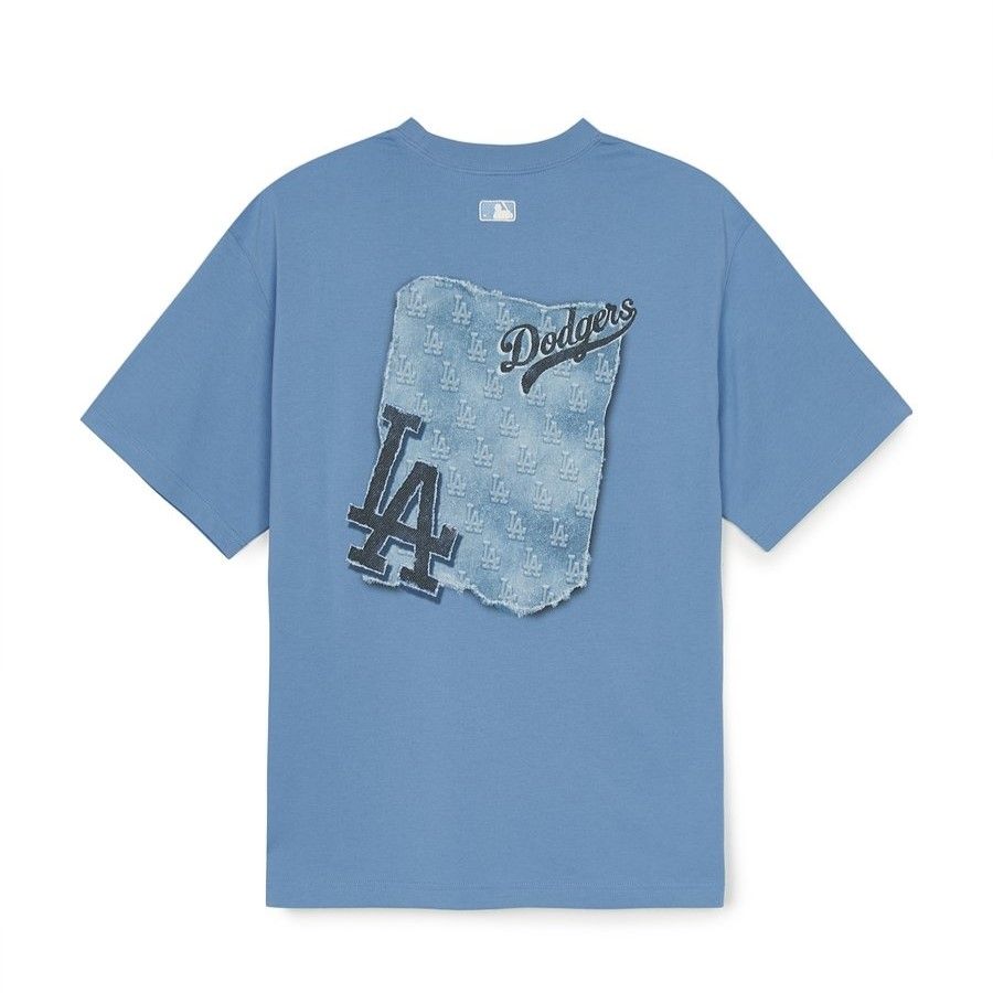 Áo thun MLB Denimlike Monotive Over Fit T Shirts LA Dodgers - 3ATSM1053-07SBD