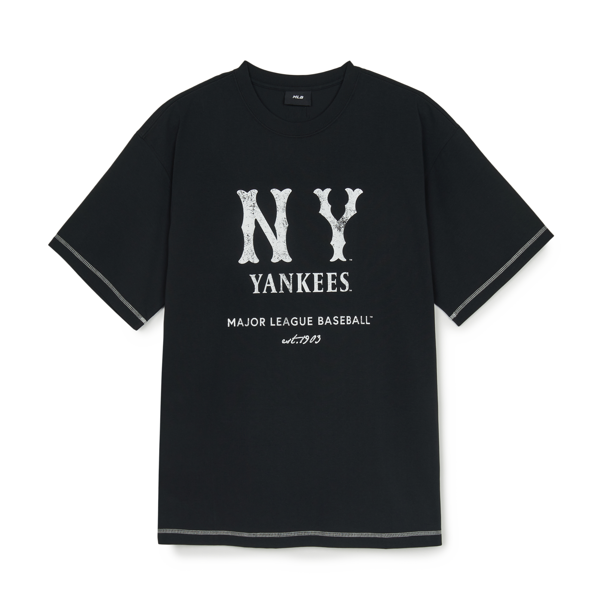 Áo thun MLB Basic Coopers Logo Mega Overfit Functional NY Yankees - 3ATSB1153-50BKS