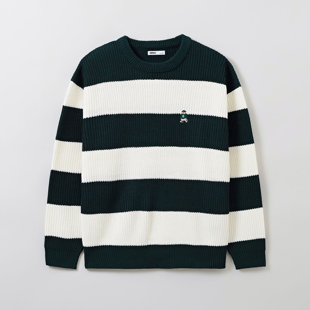 Áo Sweater WHOAU - (Woody) Haji Stripe Sweater Black - SPKWE4TC40