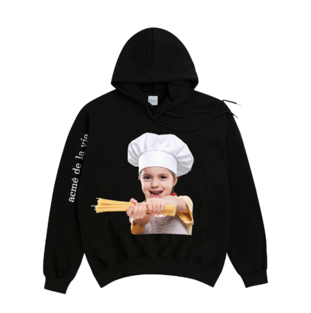 Hoodie - Acmé de la vie - ADLV BABY FACE HOODIE BLACK PASTA