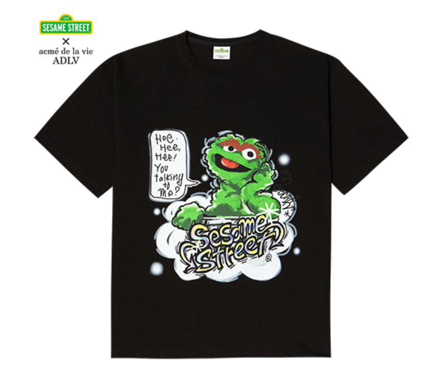 Áo thun - ADLV - Acmé de la vie - SESAME STREET X 아크메드라비 GRAFFITI OSCAR T-SHIRT