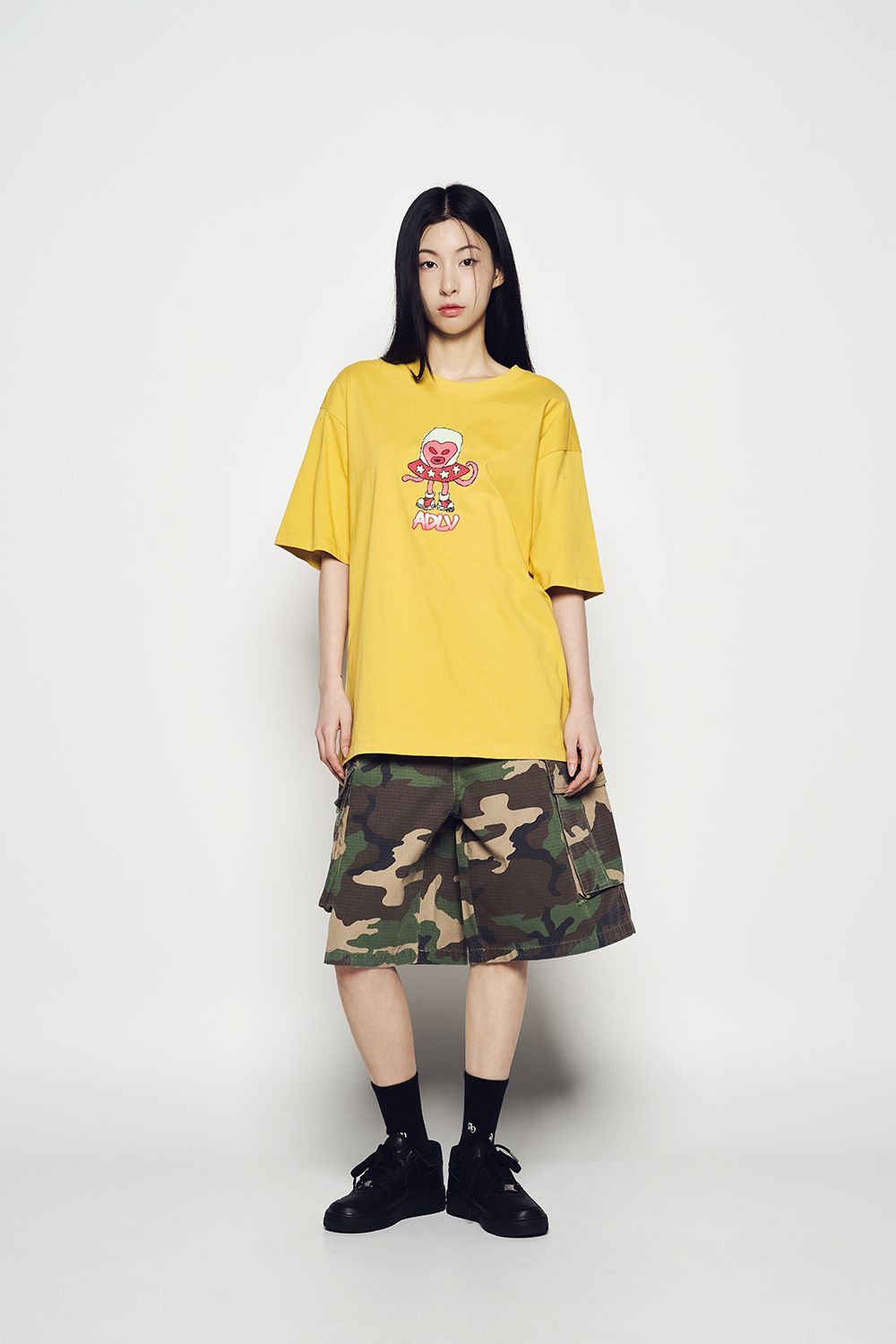 Áo thun ADLV - Acmé de la vie Heart Alien Short Sleeve T-shirt Mustard