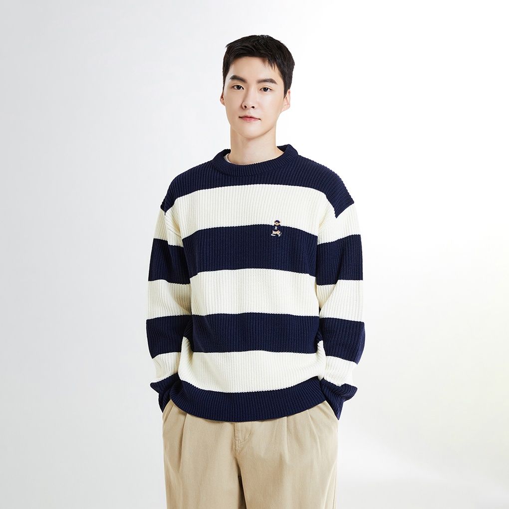 Áo Sweater WHOAU - (Woody) Haji Stripe Sweater Navy - SPKWE4TC40