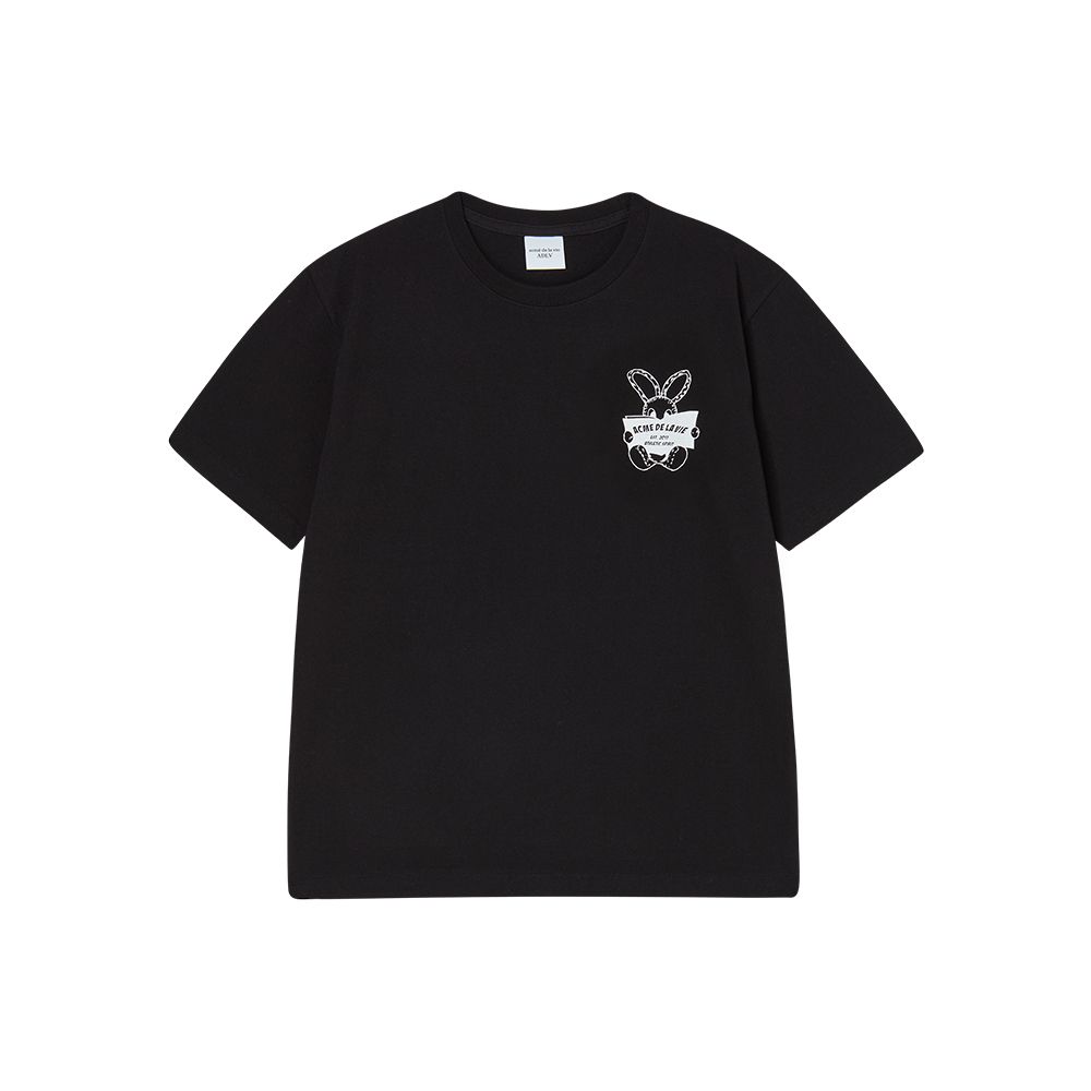 Áo thun ADLV - Acmé de la vie Newspaper Rabbit Short Sleeve T-shirt Black