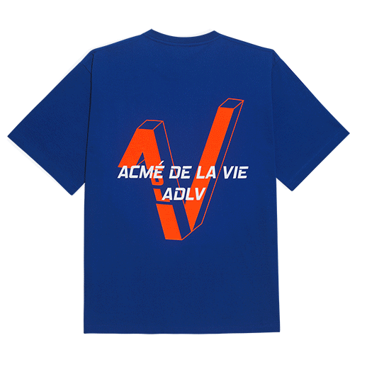 Áo thun - Acmé de la vie - ADLV V SYMBOL LOGO SHORT SLEEVE T-SHIRT BLUE