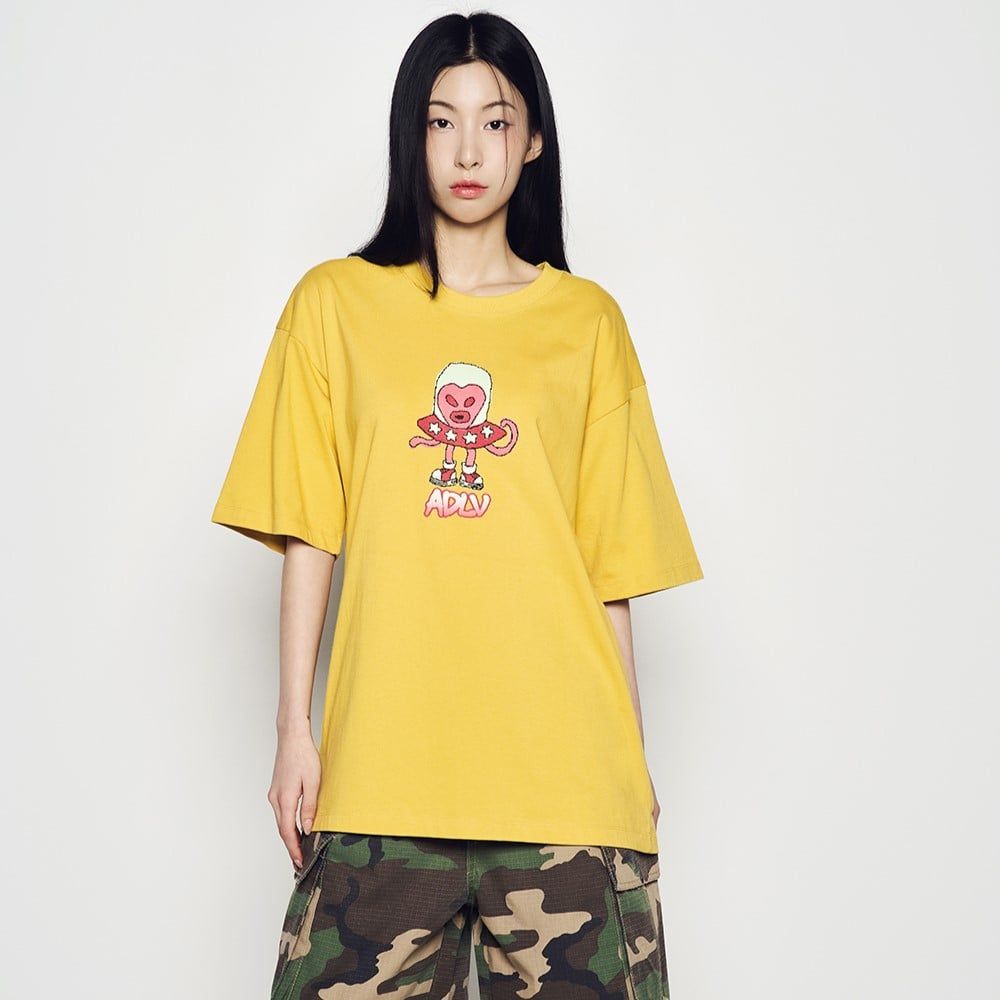 Áo thun ADLV - Acmé de la vie Heart Alien Short Sleeve T-shirt Mustard