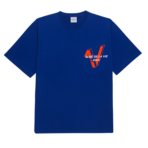 Áo thun - Acmé de la vie - ADLV V SYMBOL LOGO SHORT SLEEVE T-SHIRT BLUE