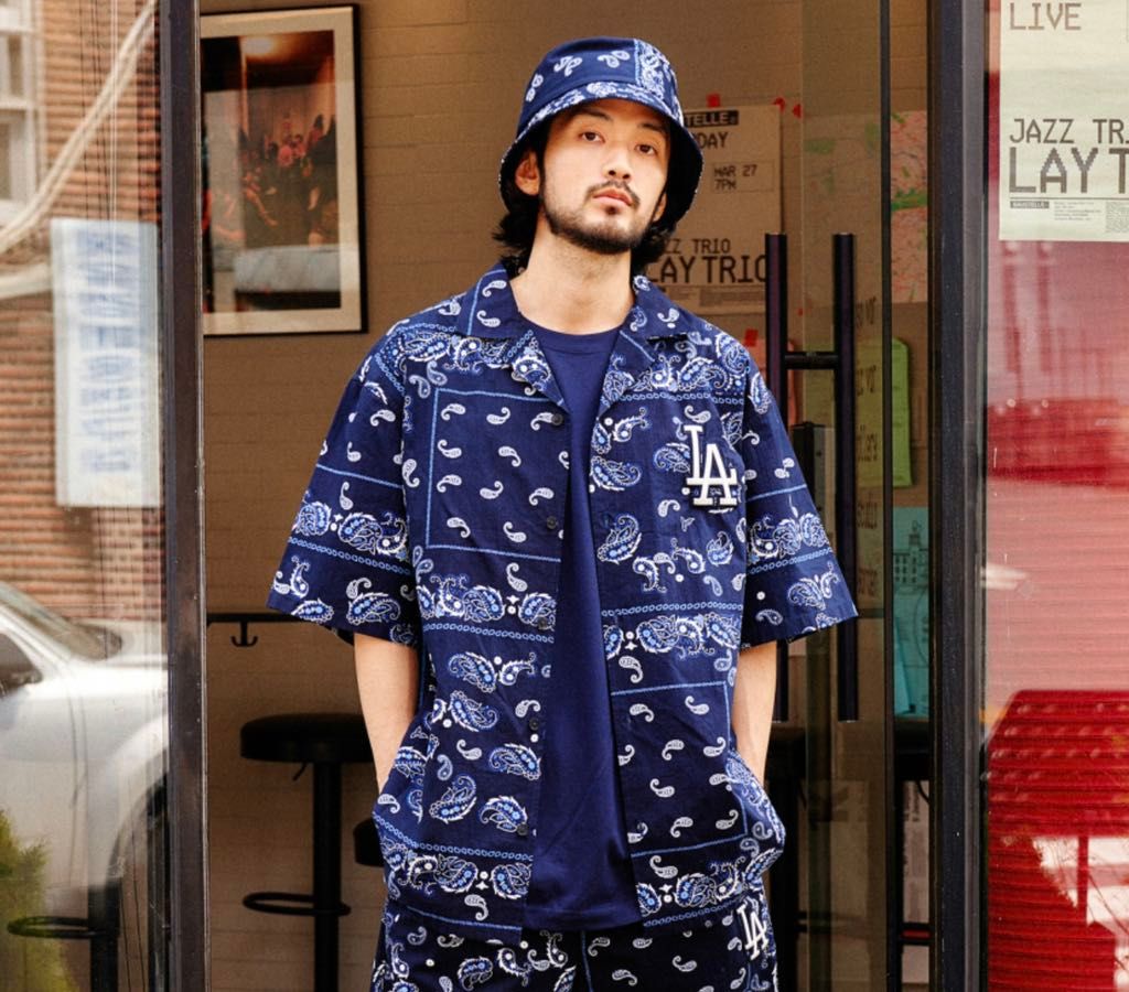 ÁO SƠ MI - MLB - MLB PAISLEY NAVY LA