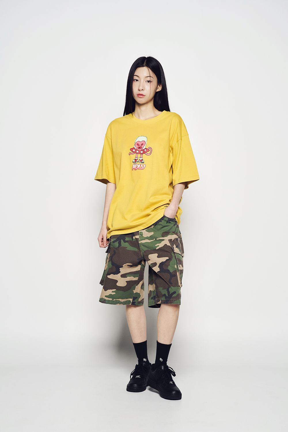 Áo thun ADLV - Acmé de la vie Heart Alien Short Sleeve T-shirt Mustard