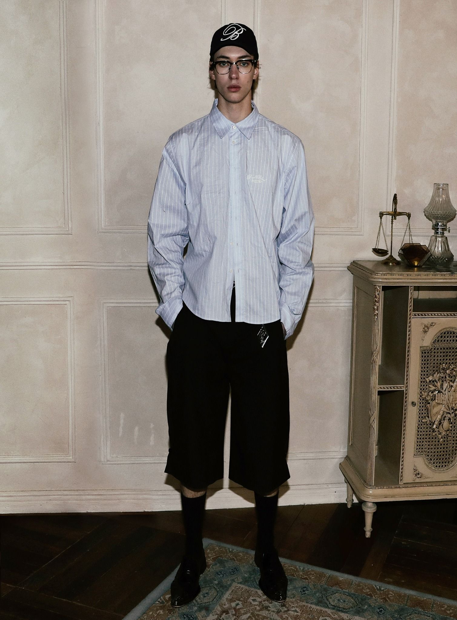Áo Sơ Mi Badblood - Classic Logo Long Sleeve Shirt - Blue/Stripe - w-sht24-016